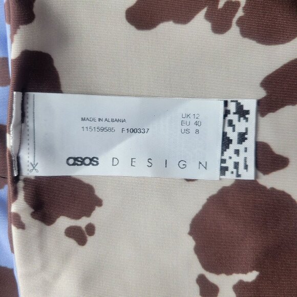 ASOS Design Cow Print Reversible High-Waisted Bikini Bottoms Swimwear Size US 8 - Picture 5 of 8